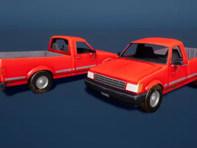 Pickup Truck Stylized Vehicle Low-poly 3D model