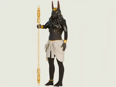 Anubis  Warrior Game-Ready 3D Character PBR Textured 3D model