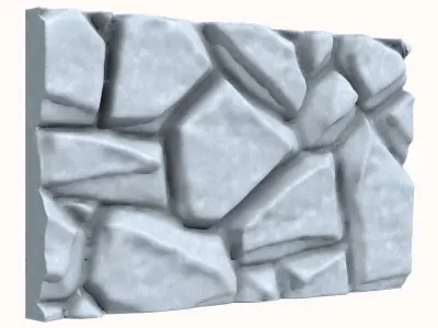 Dense Basalt Stone Wall Asset 3D model