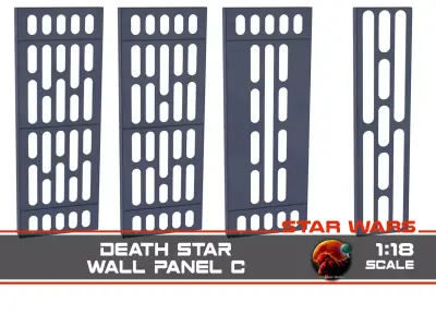 Death Star Wall Panel - C - 1-18 scale Kenner Hasbro Free 3D print model