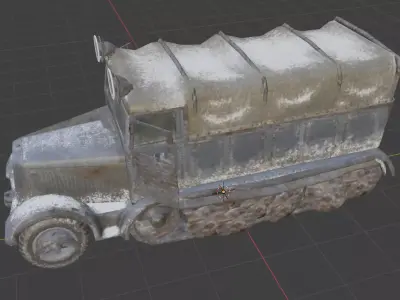 old truck  Low-poly 3D model