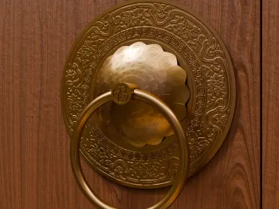 Chinese Style Vintage Door Knocker 7- High Poly 3D Model 3D print model