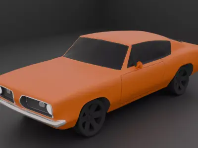 Low Poly Muscle Car 1 Free low-poly 3D model