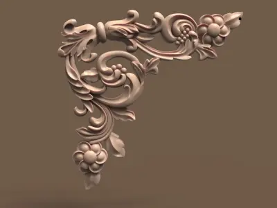 flow Carving wood decoration 3D model