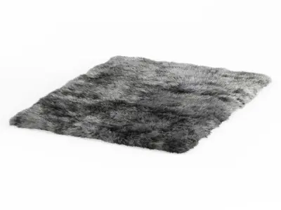 Shaggy Sheepskin Gray Rug 3D model