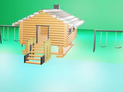 Beach Park Low-poly 3D model