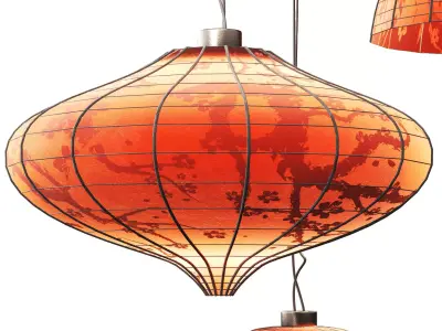 chinese lantern Low-poly 3D model