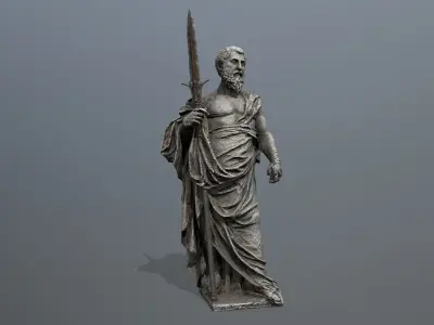 Man Statue Low-poly 3D model