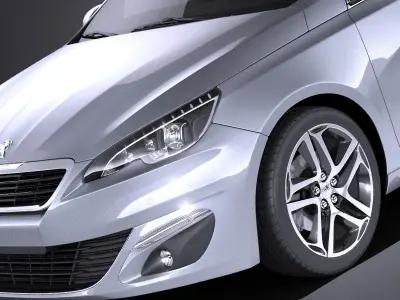 Peugeot 308 2017 VRAY 3D model