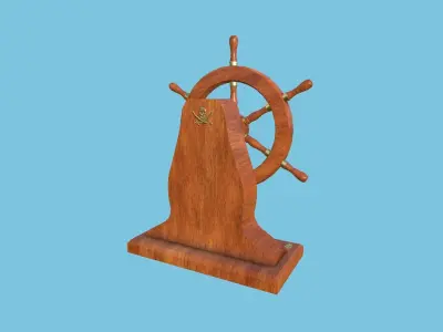 Pirate Ship Wheel 02 - Golden Luxury - Helm Interior Parts Low-poly 3D model