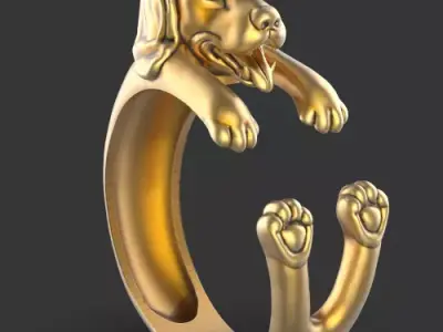 dog ring Silver Gold  Print Silver Gold  Print 3D print model