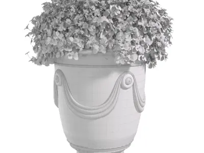 Classic Vase pot with yellow flowers for decoration 3D model
