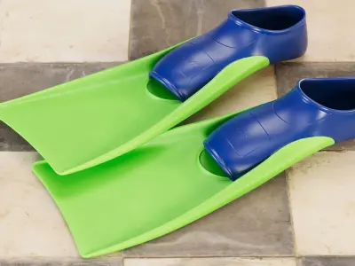 Swim Fins 02 PBR 3D model