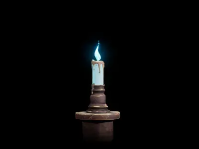 cel-shaded candle 3D model