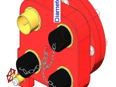 Fire Fighting 2Way -4Way Breeching Inlet 3D print model