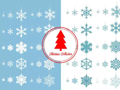 ChristmasTree Decoration Snowflakes Collection 3D model