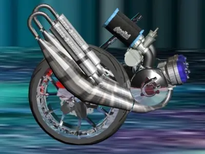 mbk booster nitro engine 3D print model