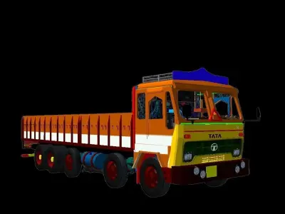 Tata 14 tire truck Low-poly 3D model