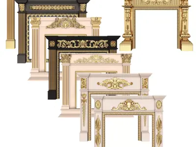 Classic Fireplace Collection Low-poly 3D model