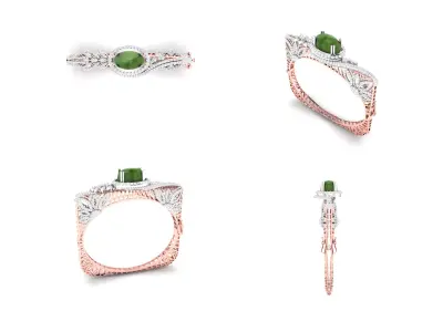 Rose Gold Diamond Woman Bracelet 3D Print Model 3D print model 3