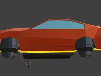Low poly space car Low-poly 3D model