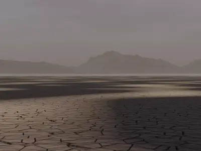Realistic Dry Desert Scene Free 3D model