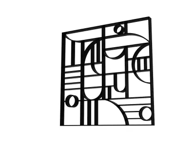 3D Decorative Partition Black 3D model