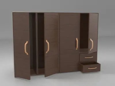 3D Wooden Cabinet Free 3D model