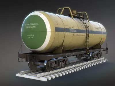 Railroad Tank Car Low-poly 3D model