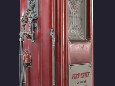 Old Gas Pump Low-poly 3D model