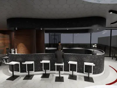 sushi restaurant cafe bar 3D model