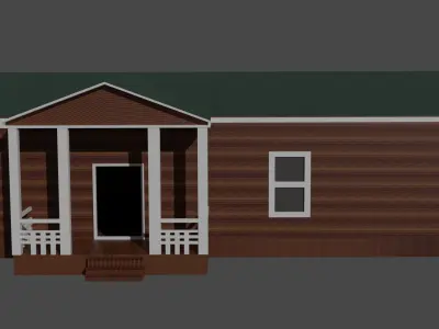 American wooden house Free low-poly 3D model