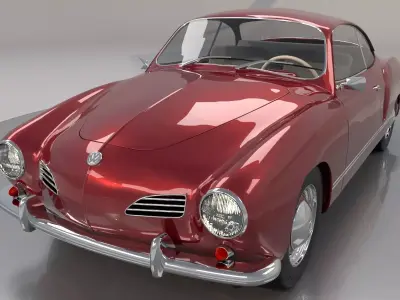 Volkswagen Karmann Ghia 1965 High Poly 3D model