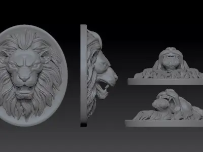 Lion Pendant - Print Model 3D print model