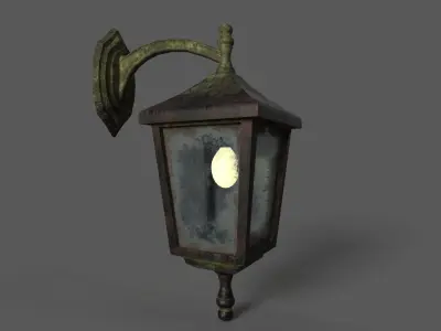 Old Rusted Outdoor Wall Lamps Pack Low-poly 3D model