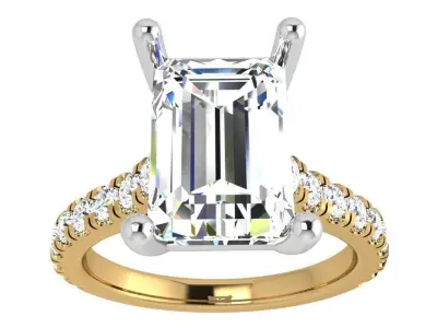 Emerald Diamond Ring 3932 3D print model