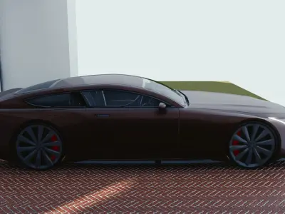 BLENDER EEVEE Brandless Sports GT coupe Low-poly 3D model