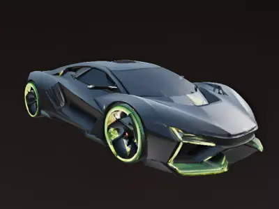 Futuristic EV Hypercar 3D model