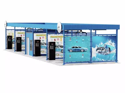 self-service car wash Low-poly 3D model