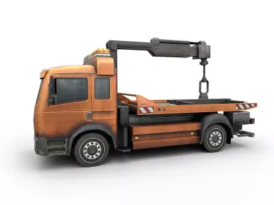 Car towing Low-poly 3D model