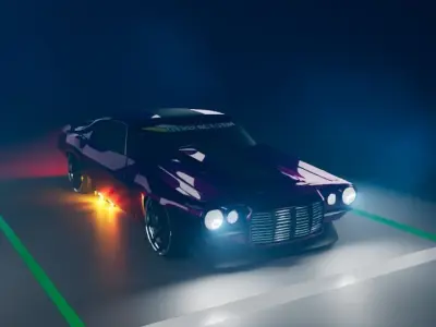 chevrolet camaro   1970 custiom with animation Low-poly 3D model