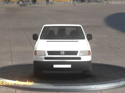 City Car 18 Utility Vehicles Minibus Type C White  Low-poly 3D model