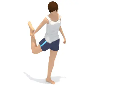 King Dancer Pose Yoga Exercise Woman Animation Low-poly 3D model
