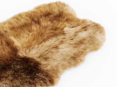Animal Skin Sheepskin Rug 3D model