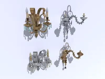 Wall light pack Low-poly 3D model