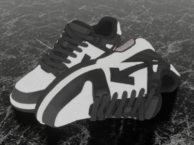 OFF WHITE OUT OF OFFICE 3D SHOES Low-poly 3D model
