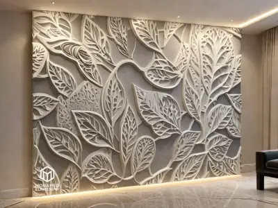  modern panel wall decor set relief stl mural CNC 276 3D model