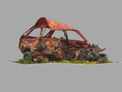 ZAZ Tavria destroyed 3D model