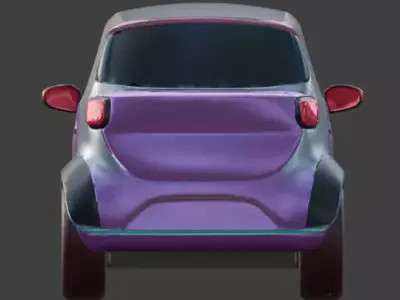 Futuristic Smart City Car 3D Model Low-poly 3D model