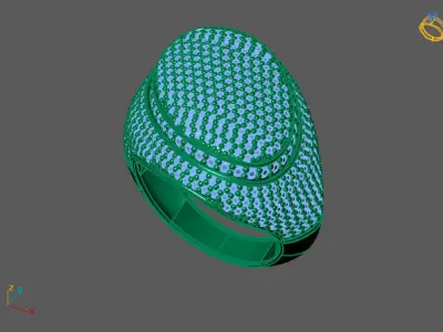 STL 3DM Print Ready Women Diamond Ring Lightweight Printable  3D print model 26